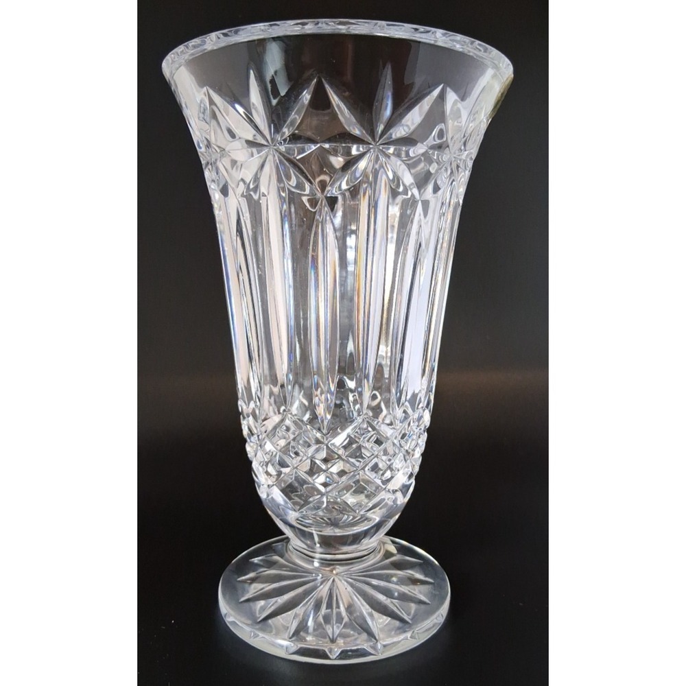 Vase with Pedestal Waterford Week Balmoral Lead Crystal 8.5" Diamond Base